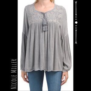 Nicole Miller | NWT Artelier Boho Tie Blouse